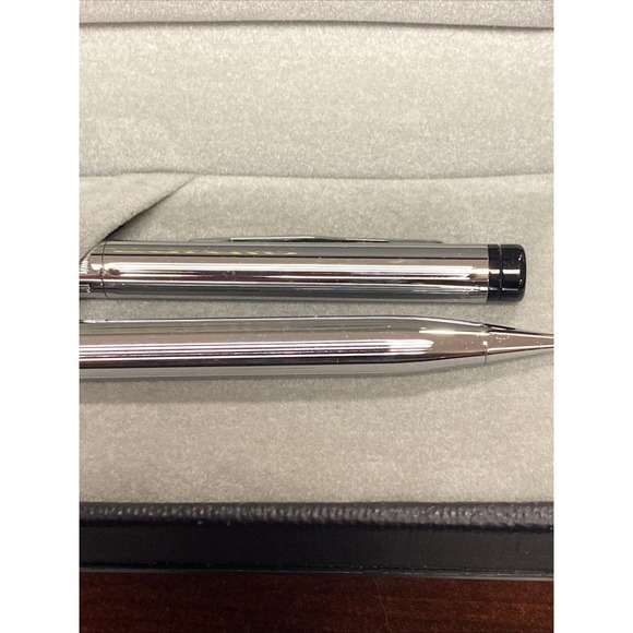 Vintage New Chrome Pierre Cardin Retractable Pencil Set With Custom Box - Picture 6 of 7